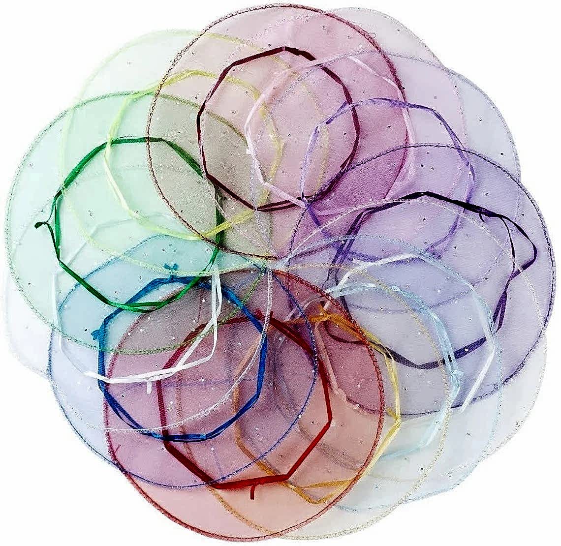 Organze Tül Kese İpli Büzgülü Yuvarlak Kese 27x27 cm 100 Adet