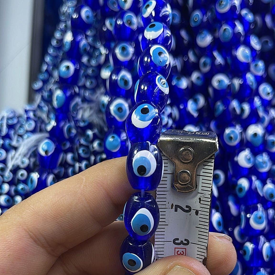 Polyester Nazar Boncuğu Lacivert Battal 10x12 mm