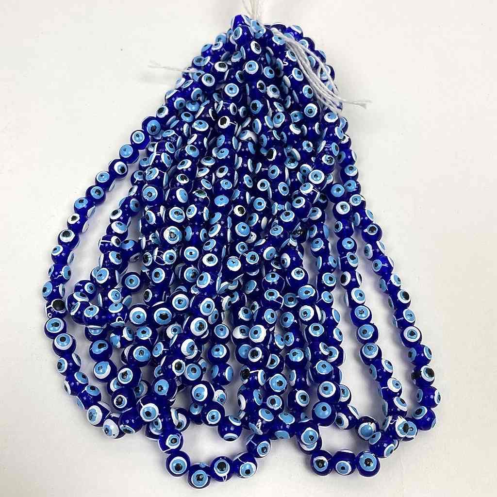 Plastik Nazar Boncuğu Lacivert Mercimek 5x6 mm