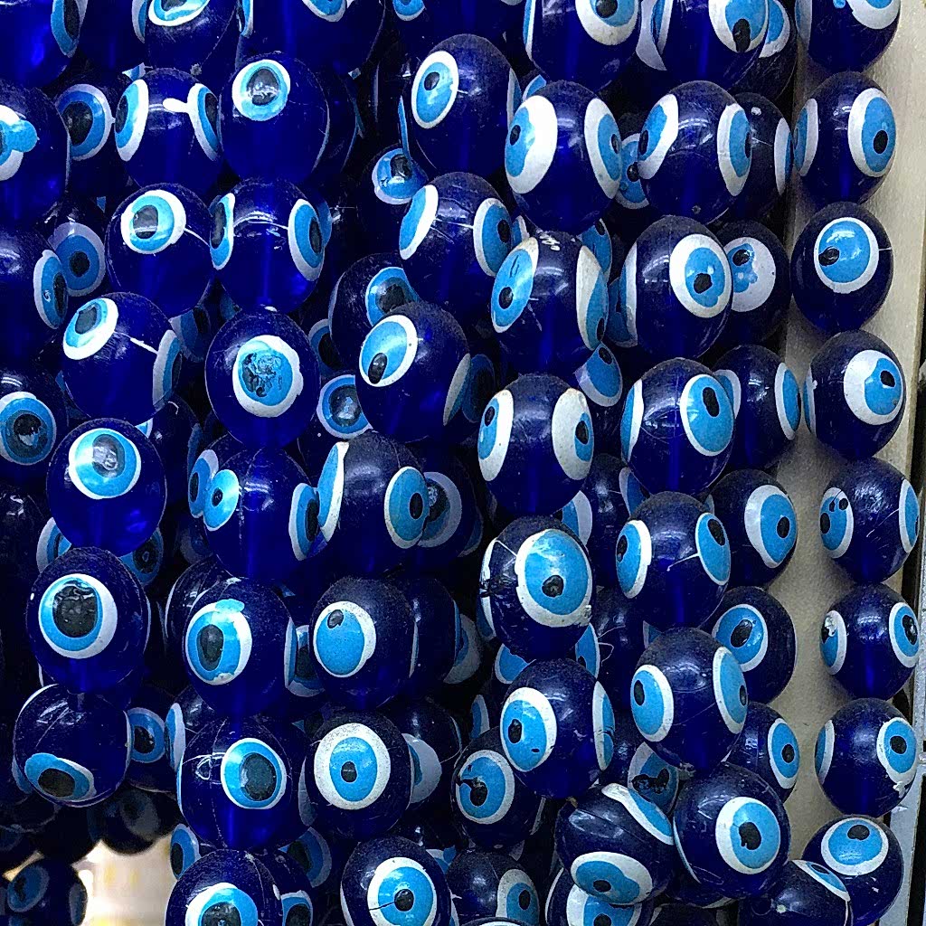 Polyester Nazar Boncuğu Lacivert Hantal 12x15 mm