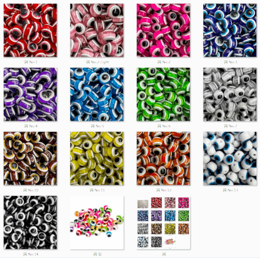Renkli Polyester Nazar Boncuğu 6-8-10 mm