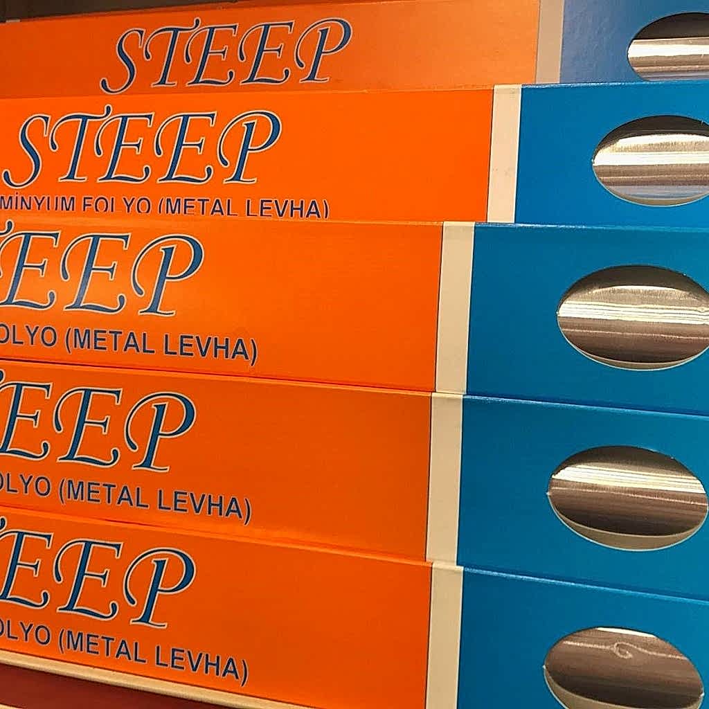 Steep Yalçın Alüminyum Folyo Metal Levha 100 Micron 50cm x 5mt Gümüş